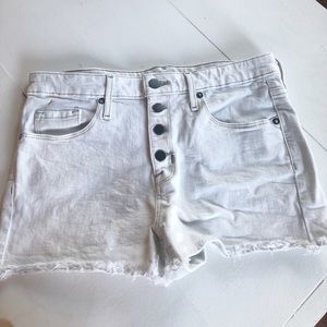 Mossimo white denim exposed button fly shorts 8